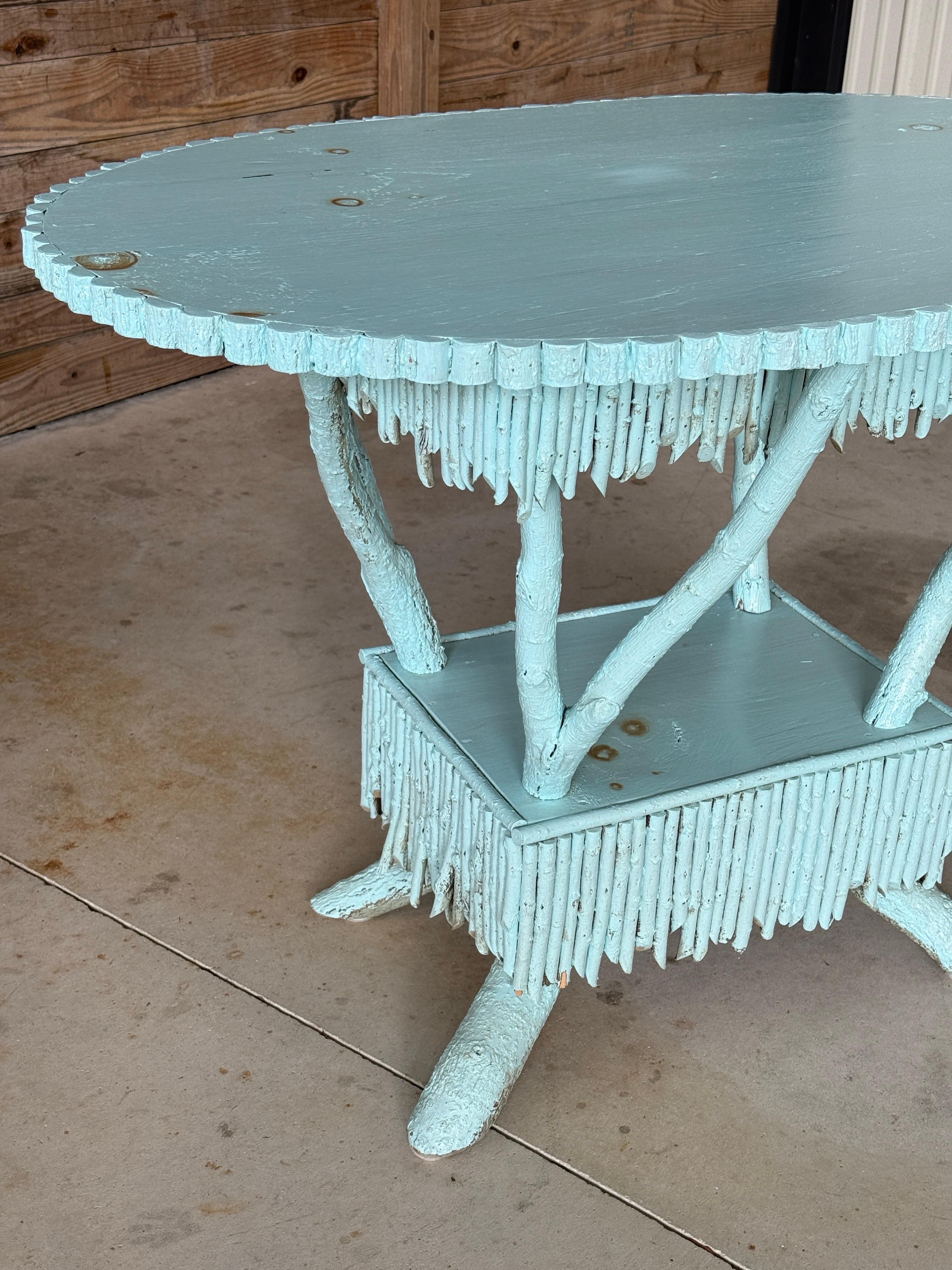 Hand-Crafted Late 20th Century Coastal Rustic Custom-Made Driftwood and Twig Center Table For Sale