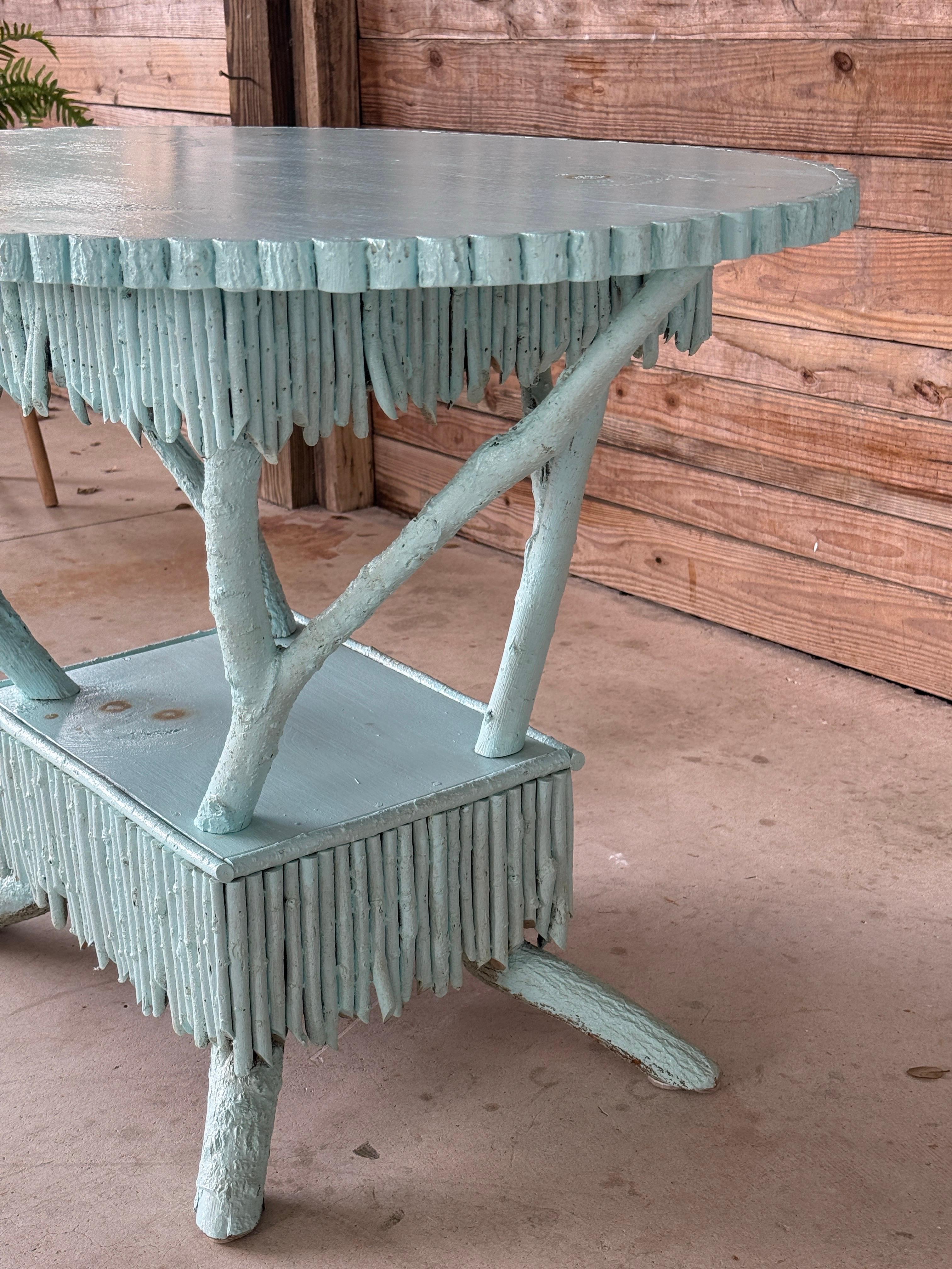 Late 20th Century Coastal Rustic Custom-Made Driftwood and Twig Center Table In Good Condition For Sale In North Fort Myers, FL