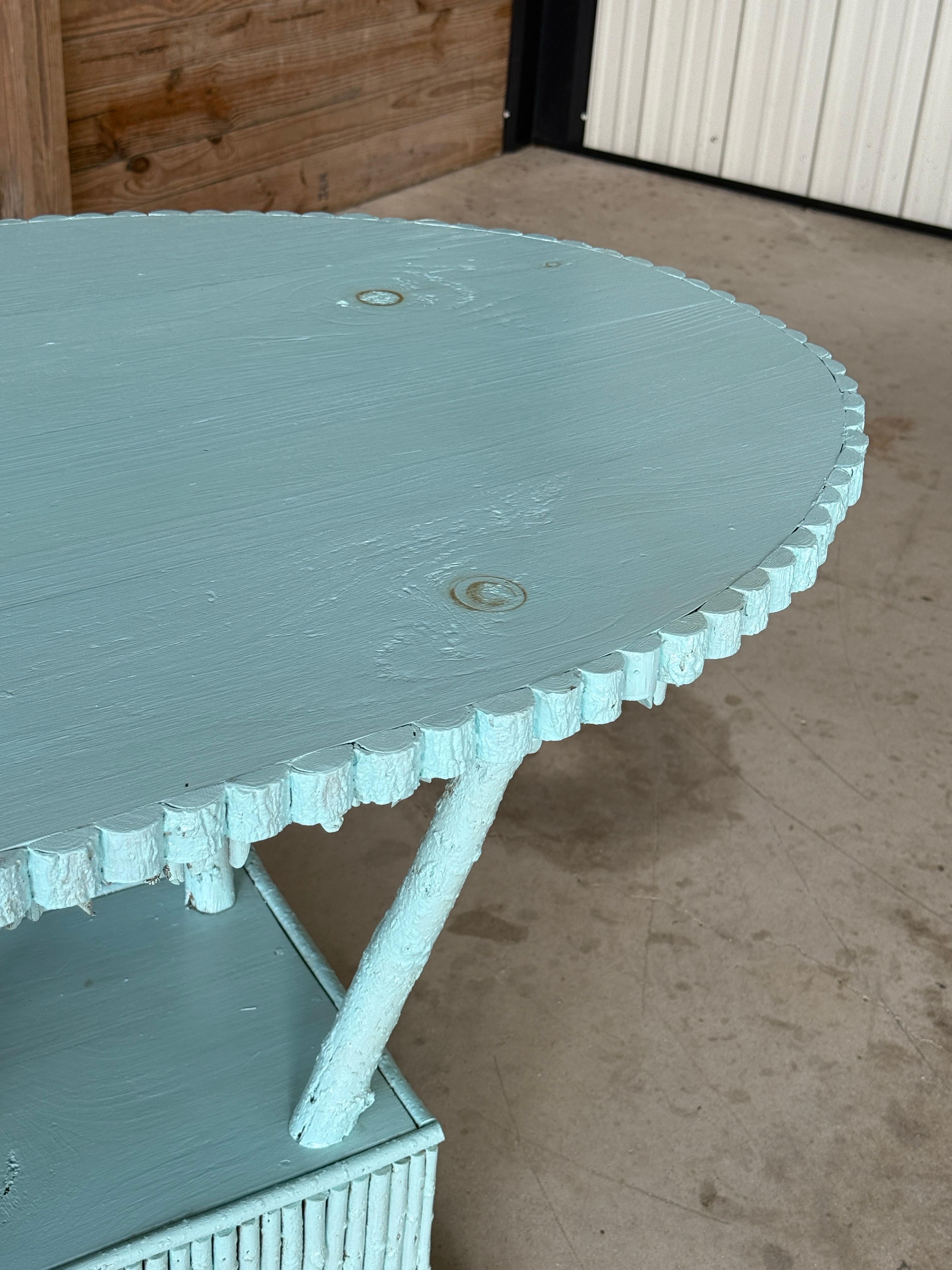 Late 20th Century Coastal Rustic Custom-Made Driftwood and Twig Center Table For Sale 2