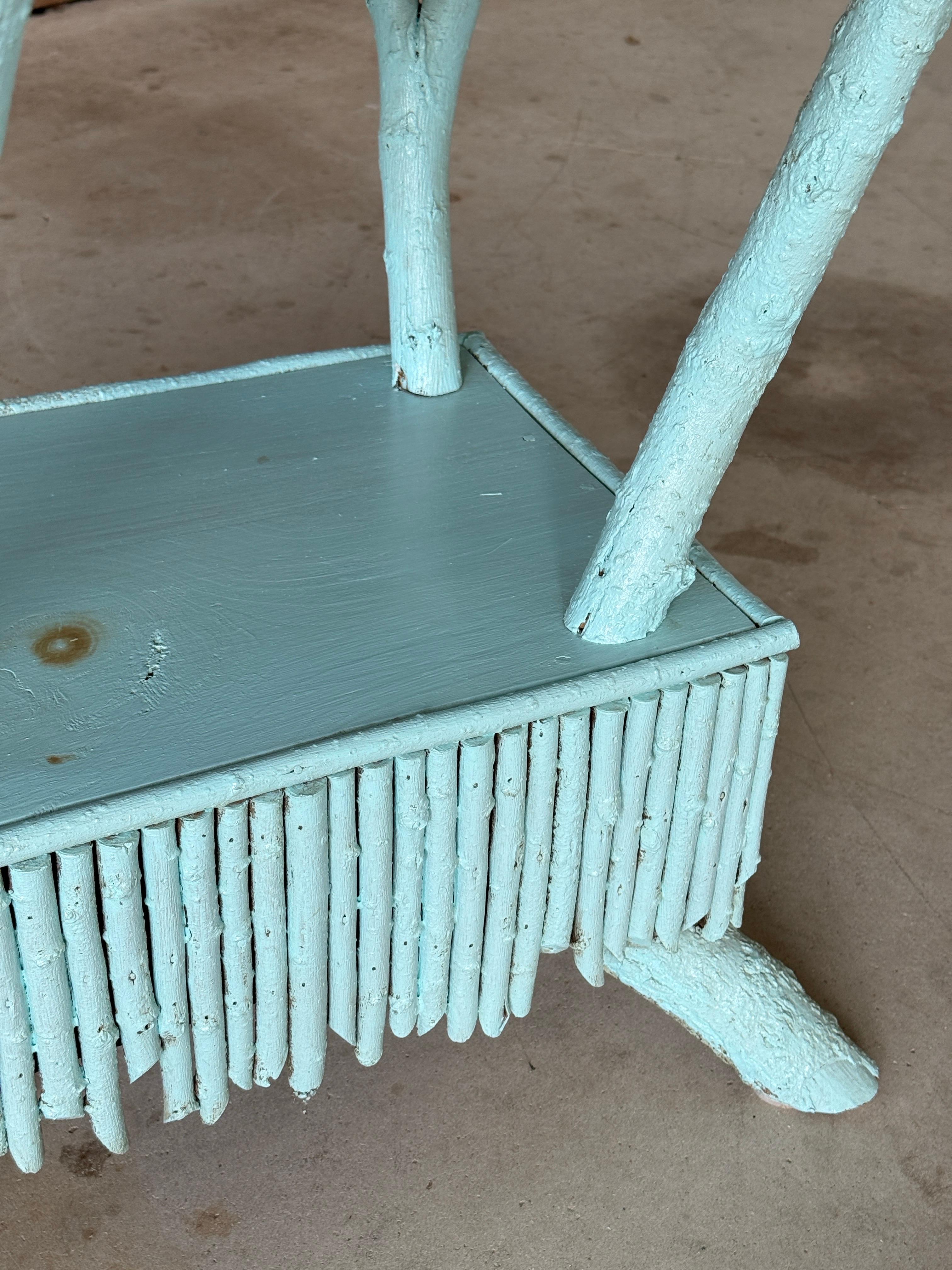Late 20th Century Coastal Rustic Custom-Made Driftwood and Twig Center Table For Sale 3