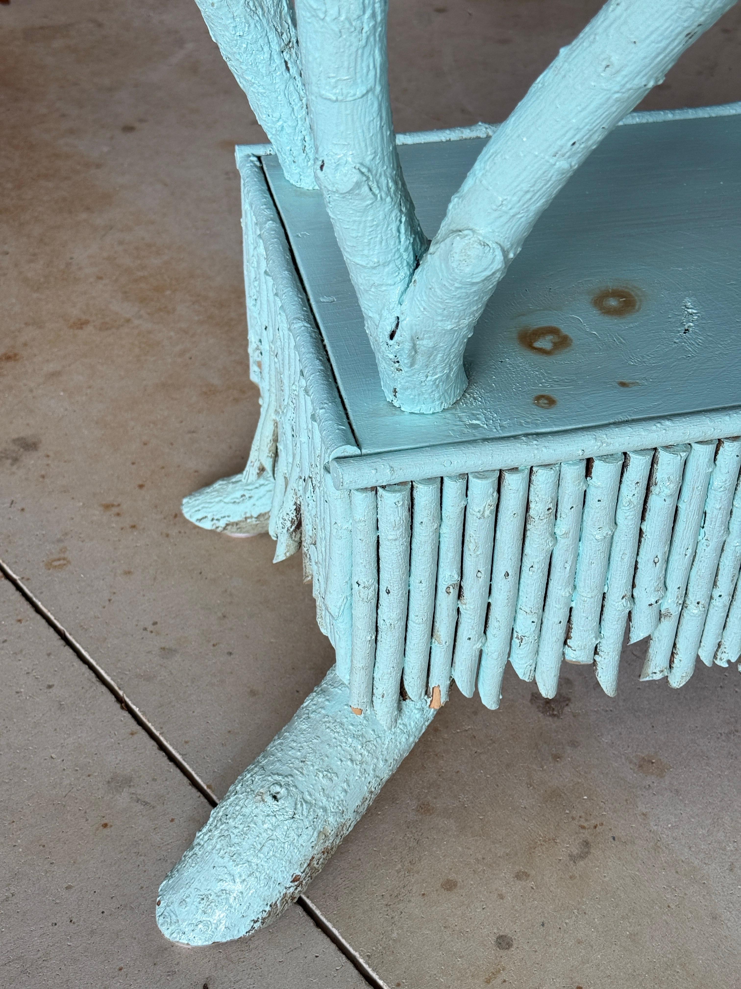 Late 20th Century Coastal Rustic Custom-Made Driftwood and Twig Center Table For Sale 4