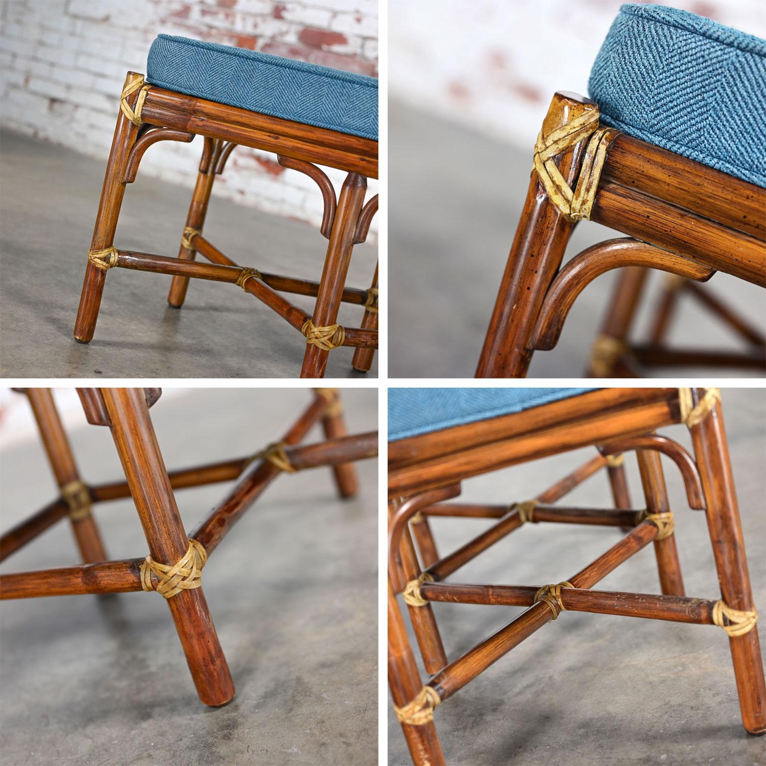 Late 20th Century Coastal Style Bench Rattan & Rawhide Wrapped by McGuire For Sale 10