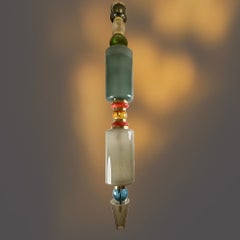 Late 20th Century Colorful Murano Glass & Brass XXL Pendant Chandelier