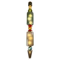 Late 20th Century Colorful Murano Glass & Brass XXL Pendant Chandelier