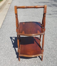 Late 20th Century Continental Cherry Two-Tier Side Table