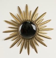 Late 20th Century Copper colored Sunburst mirror Leaves