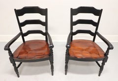 Late 20th Century Cottage Farmhouse Dining Armchairs - Pair