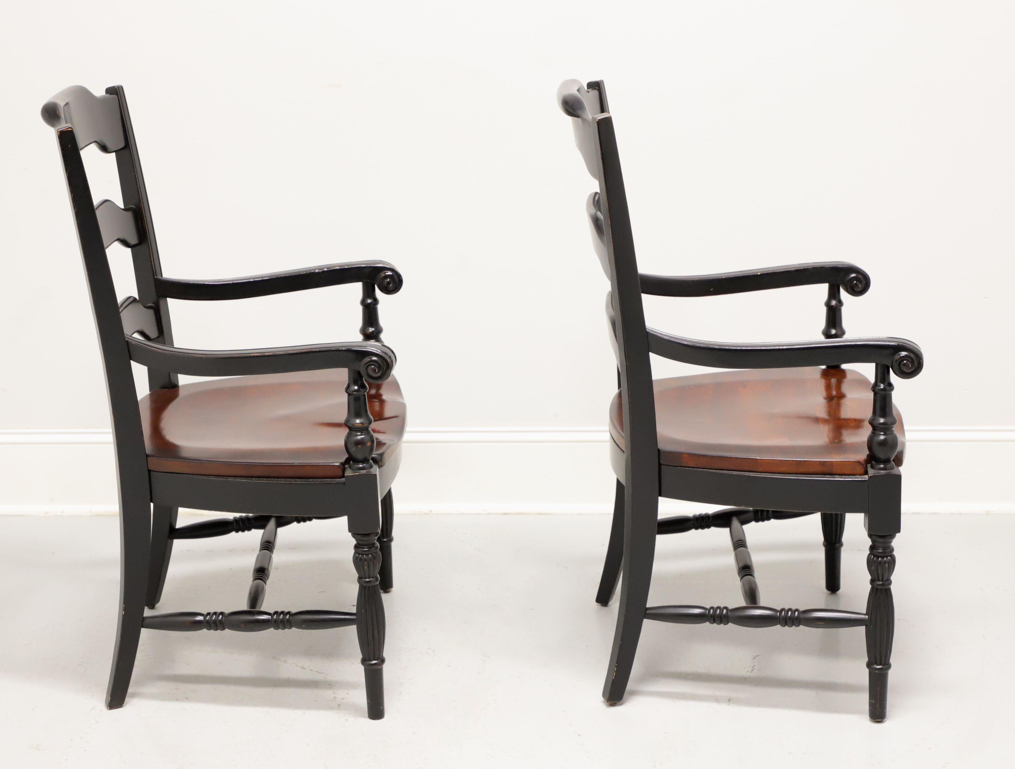 Chinese Late 20th Century Cottage Farmhouse Dining Armchairs - Pair For Sale