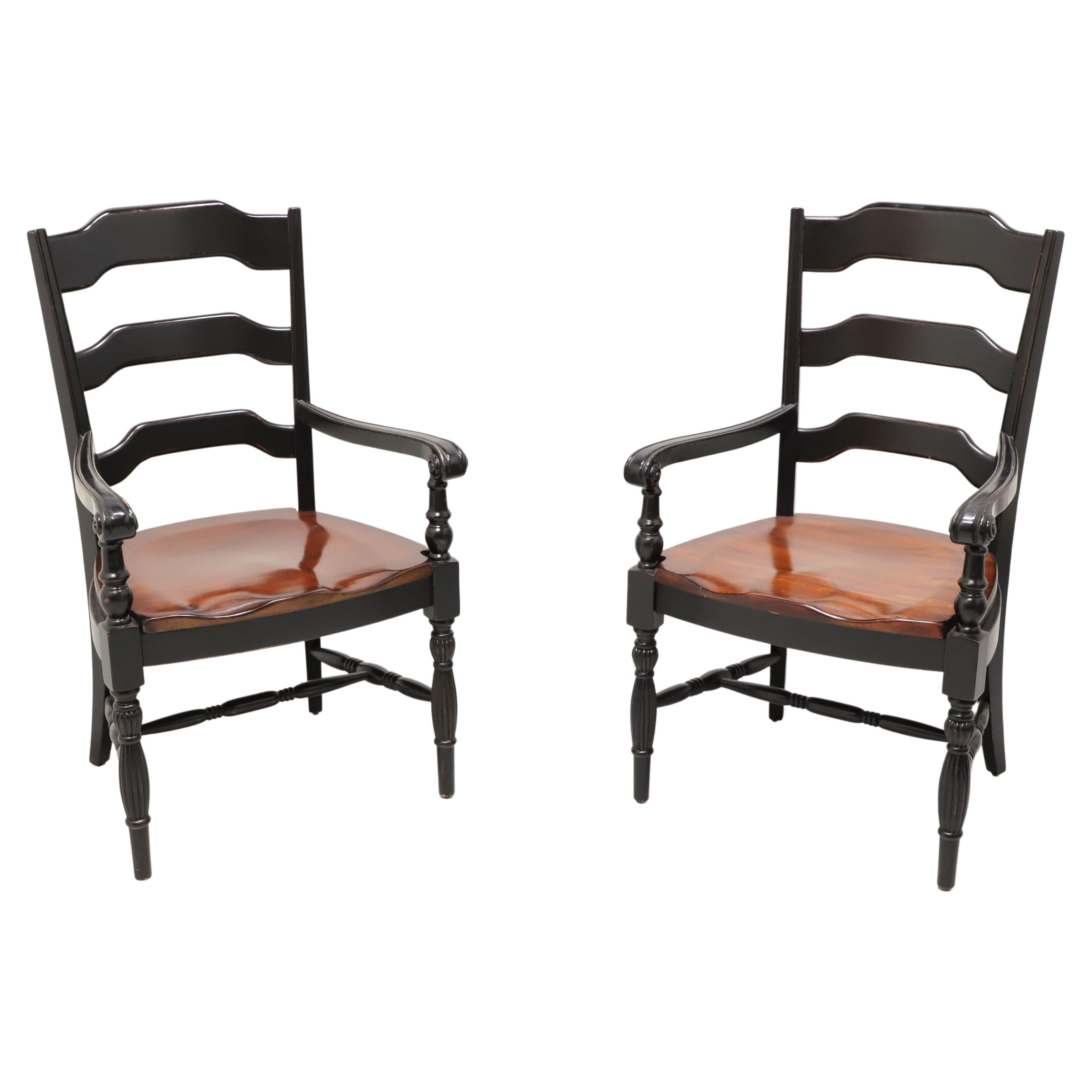 Late 20th Century Cottage Farmhouse Dining Armchairs - Pair For Sale