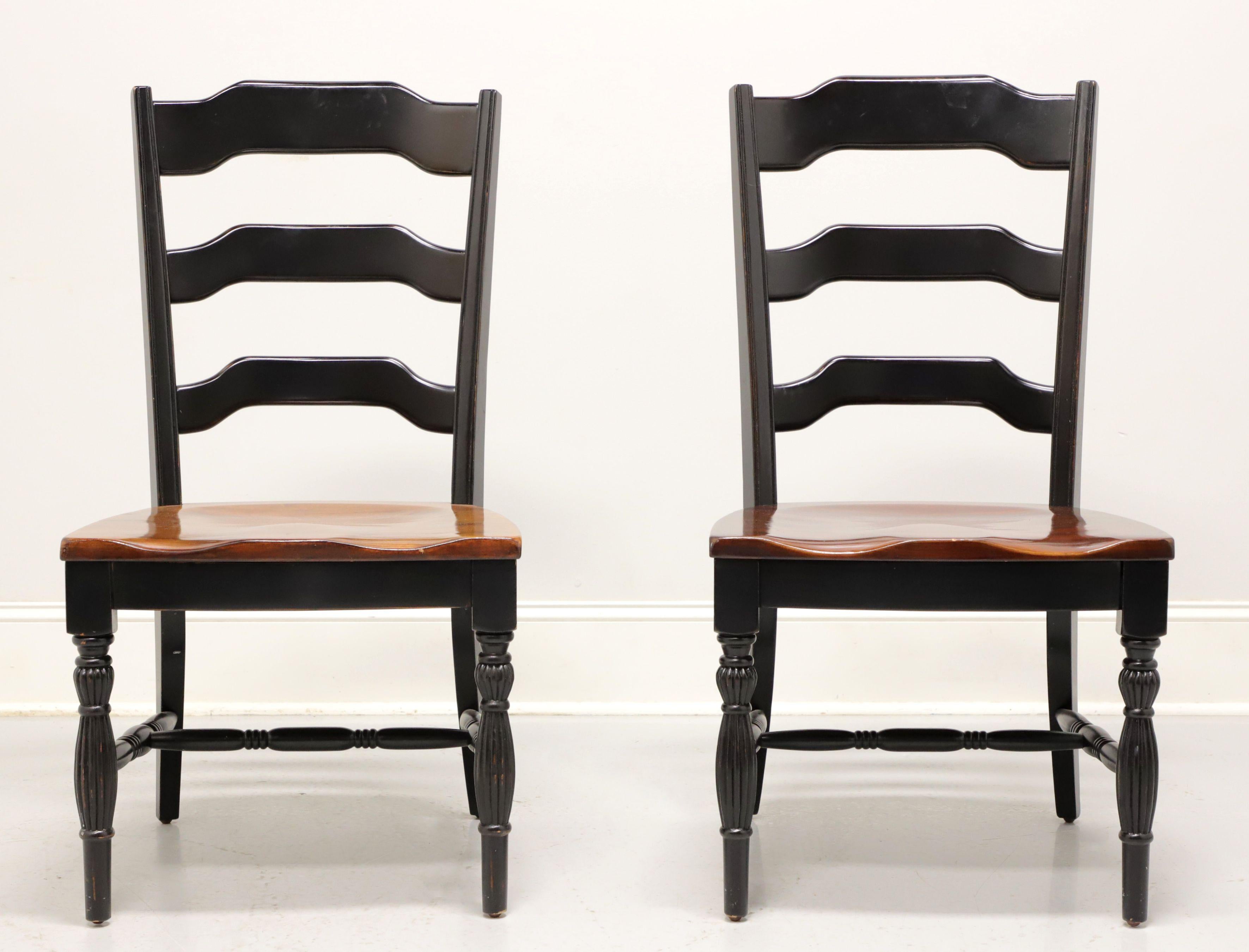 Rustic Late 20th Century Cottage Farmhouse Dining Side Chairs - Pair B For Sale