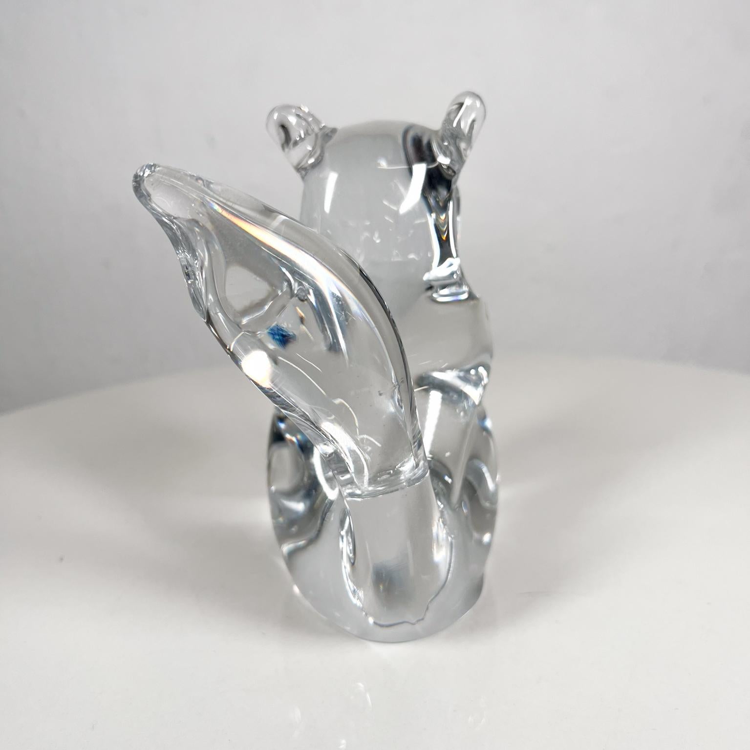 French Late 20th Century Daum France Art Crystal Sculpture Squirrel Figurine