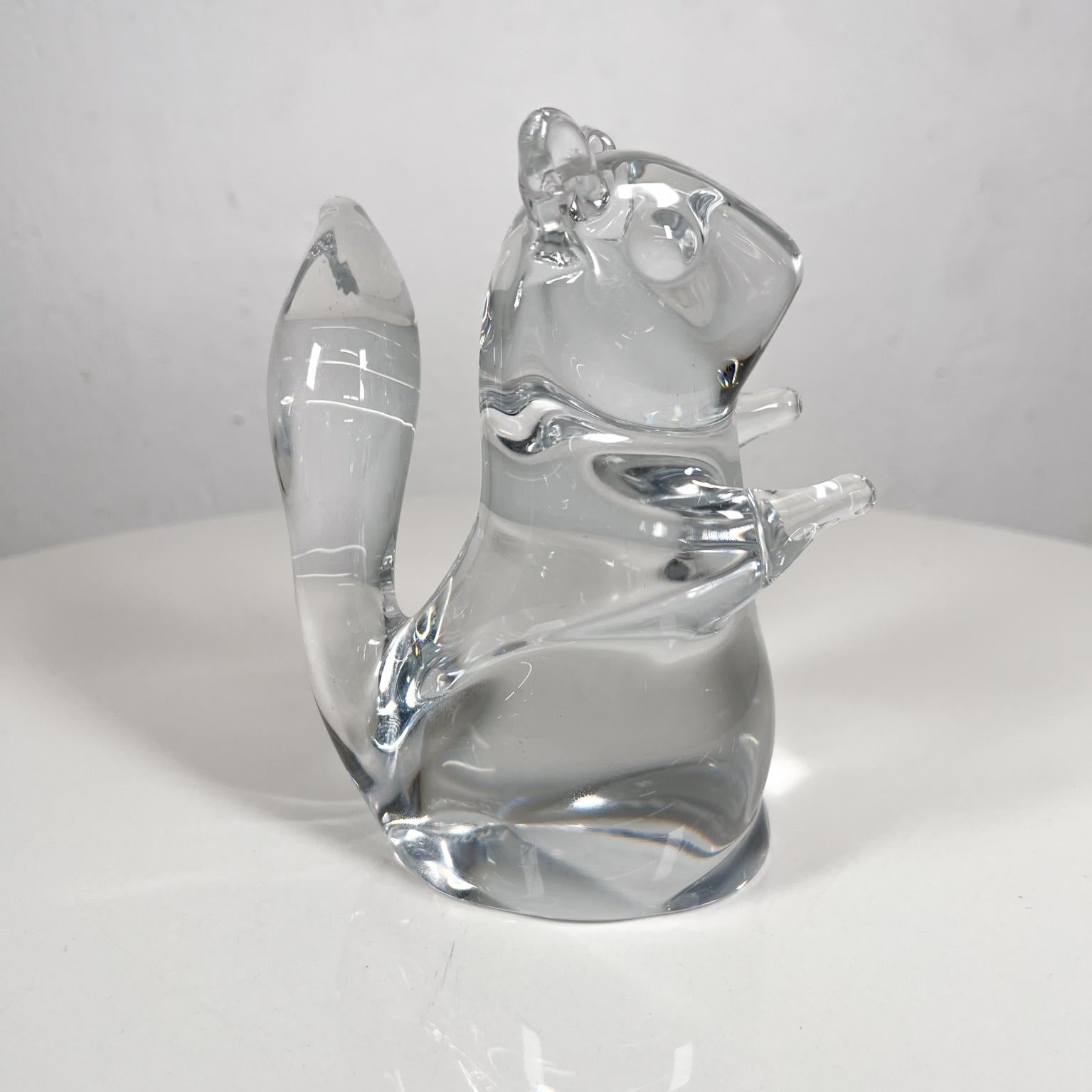 Late 20th Century Daum France Art Crystal Sculpture Squirrel Figurine 1