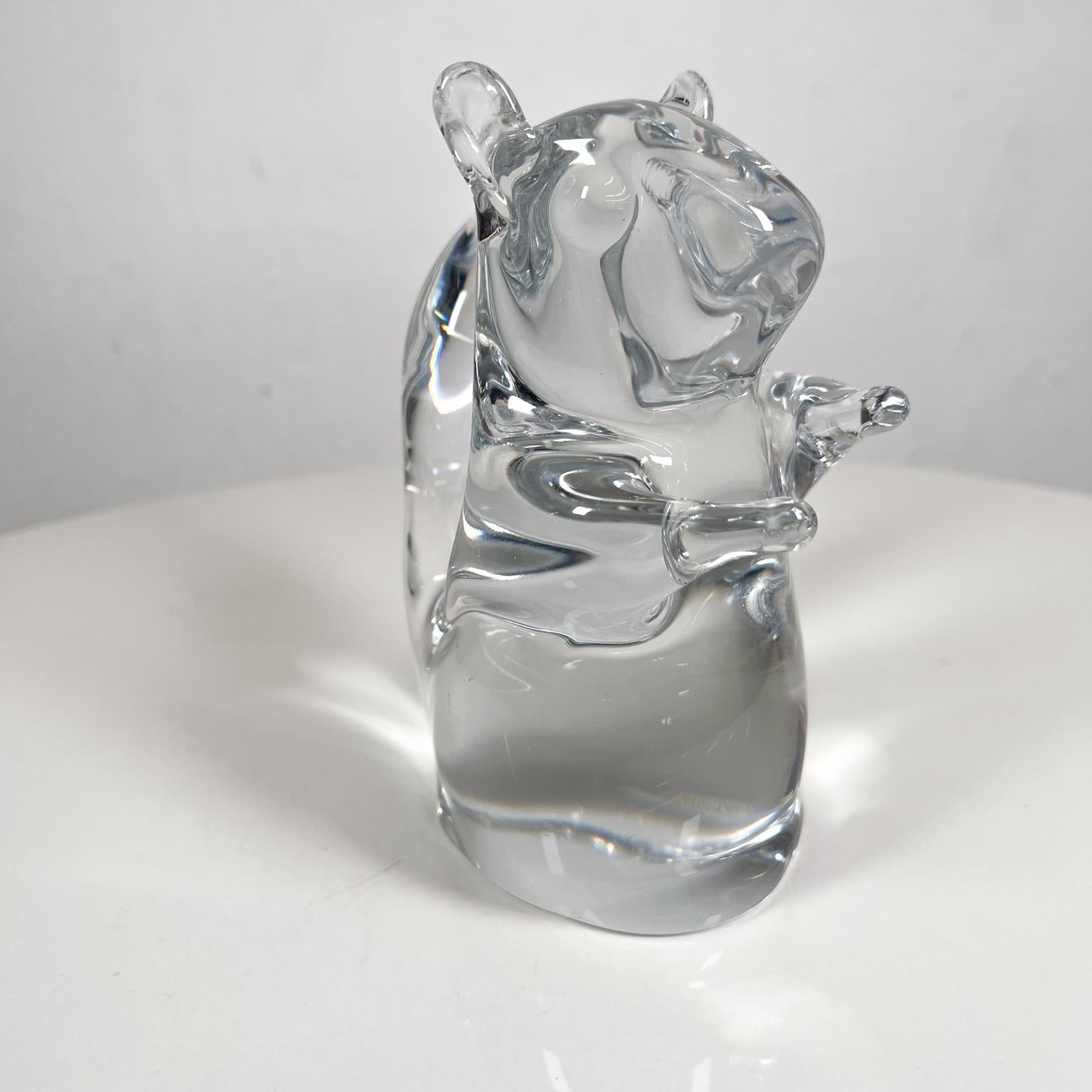 Late 20th Century Daum France Art Crystal Sculpture Squirrel Figurine 2