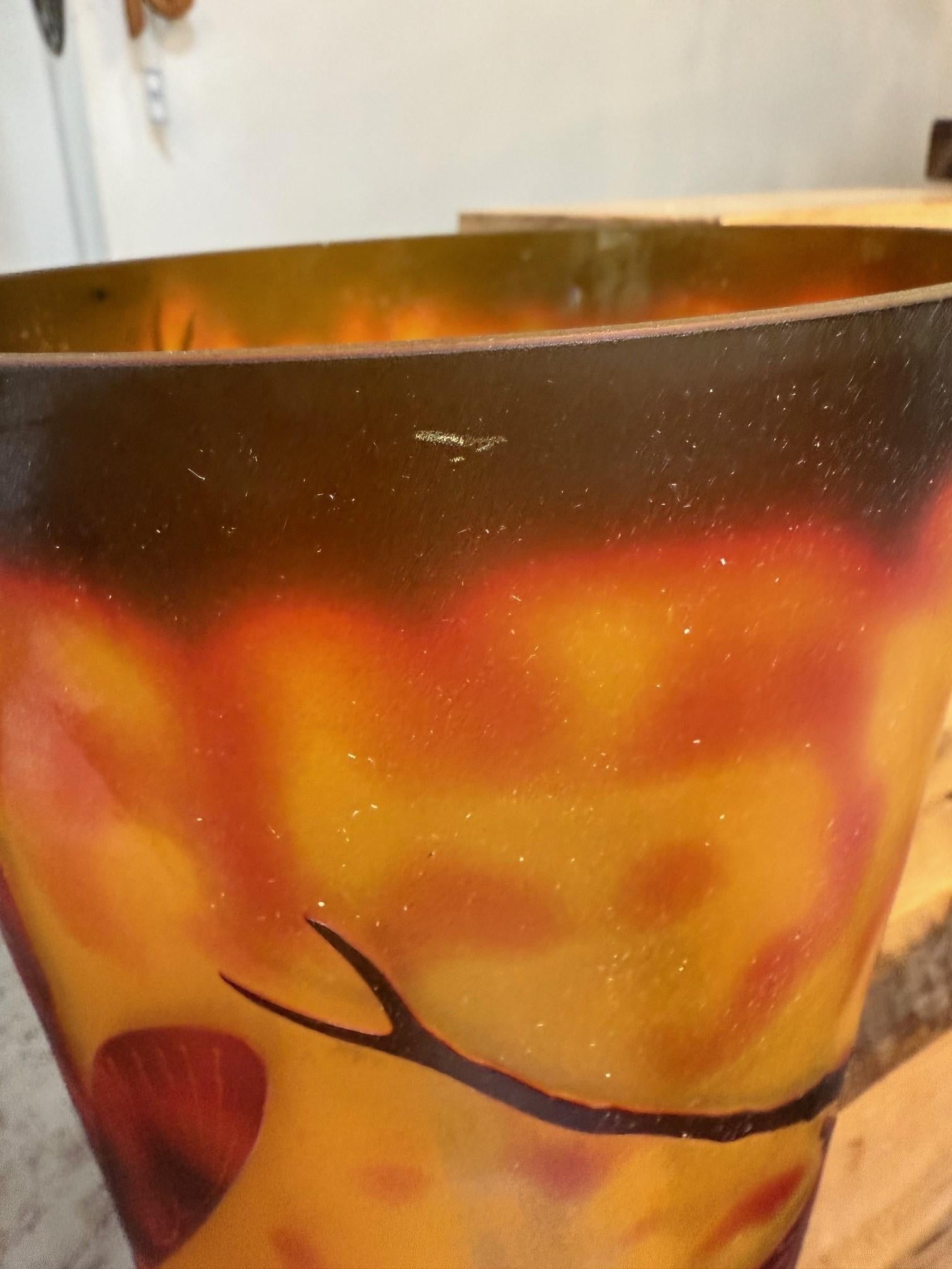 Vaso a libellula alto in stile Daum Nancy della fine del XX secolo firmato Yall in vendita 8
