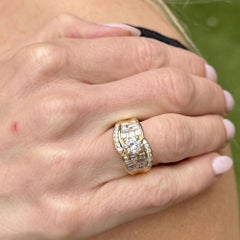 Diamant-Cocktailring aus 18 Karat Gelbgold aus dem späten 20. Jahrhundert