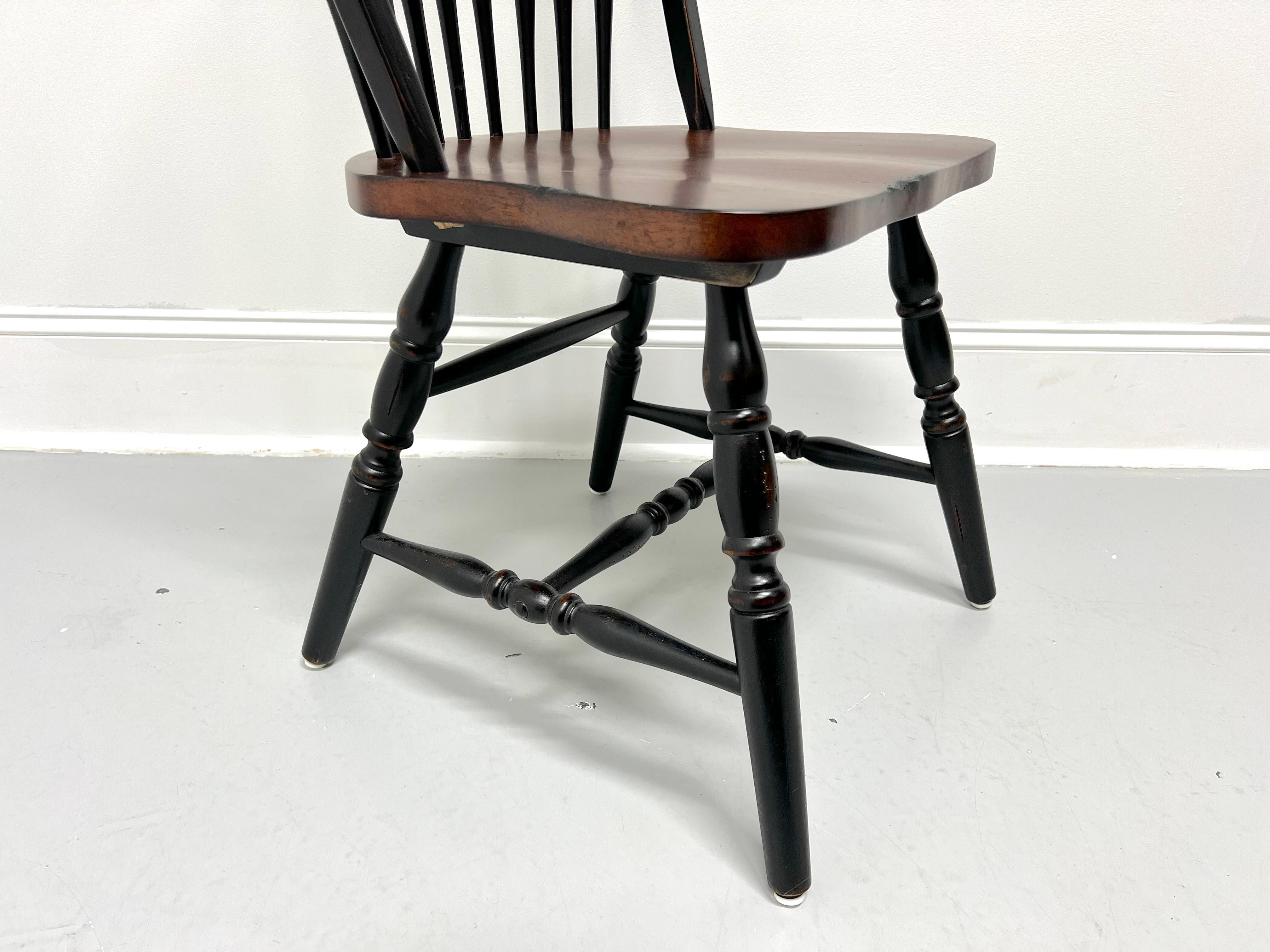 Late 20th Century Distressed Black Windsor Side Chairs - Pair A For Sale 2