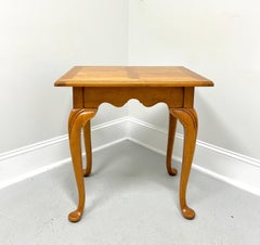 Late 20th Century Distressed Maple Farmhouse Cottage Style Accent Table