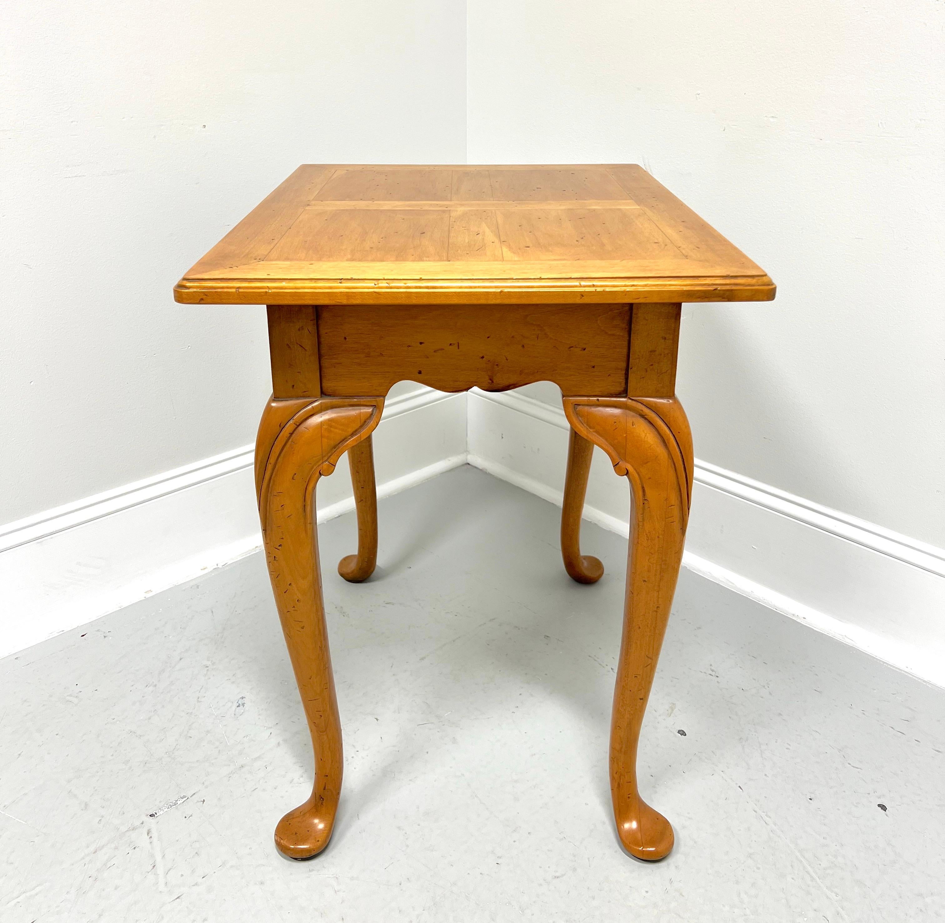 American Late 20th Century Distressed Maple Farmhouse Cottage Style Accent Table For Sale