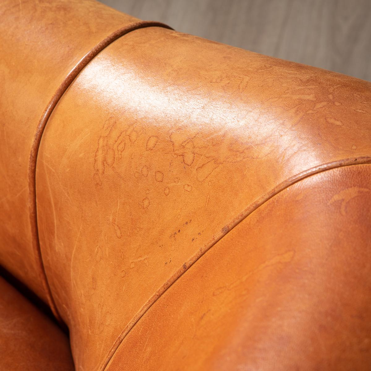 Late 20th Century Dutch Three-Seat Sheepskin Leather Sofa For Sale 8