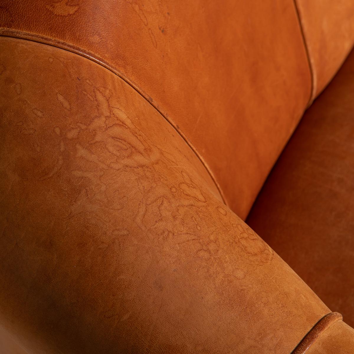 Late 20th Century Dutch Three-Seat Sheepskin Leather Sofa For Sale 11