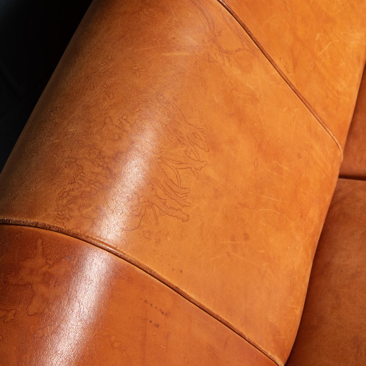 Late 20th Century Dutch Three-Seat Sheepskin Leather Sofa For Sale 13