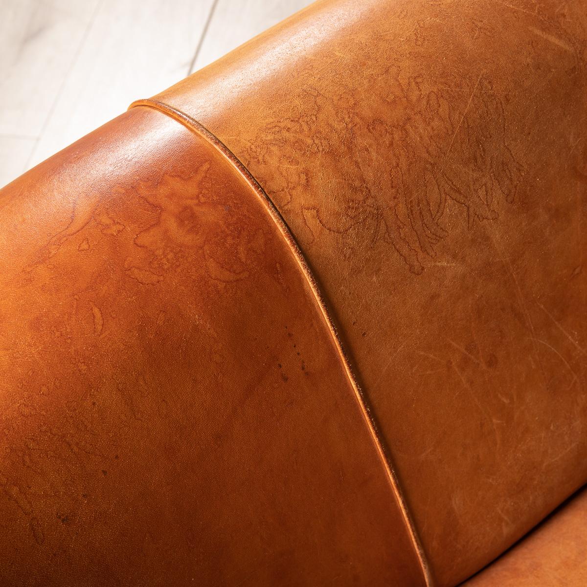 Late 20th Century Dutch Three-Seat Sheepskin Leather Sofa For Sale 16