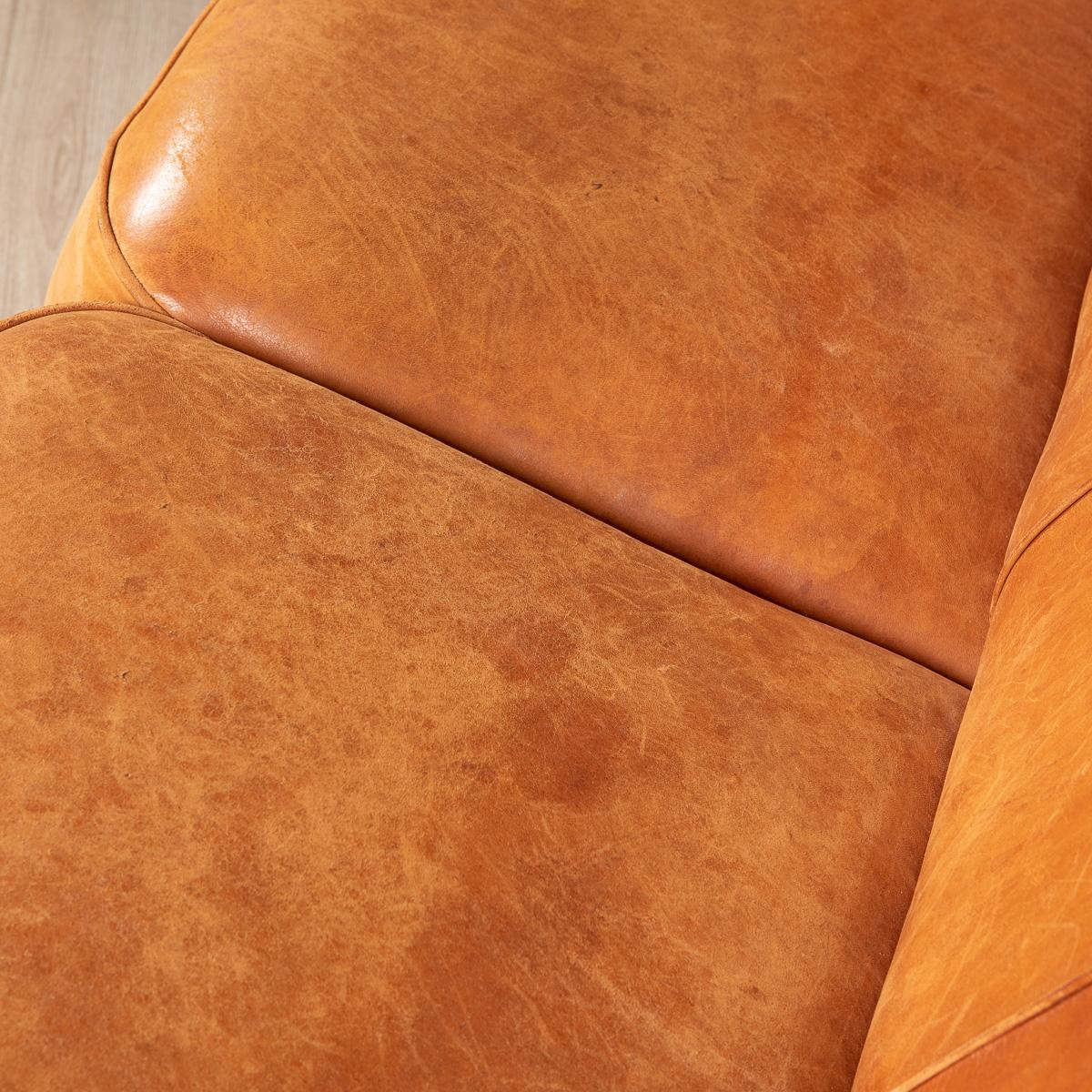 Late 20th Century Dutch Three-Seat Sheepskin Leather Sofa For Sale 6