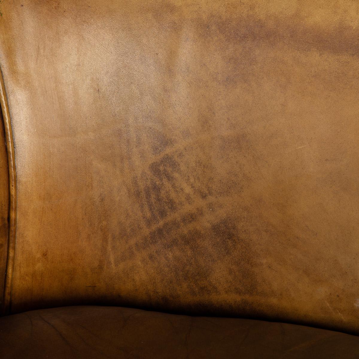 Late 20th Century Dutch Two Seater Sheepskin Leather Sofa For Sale 10