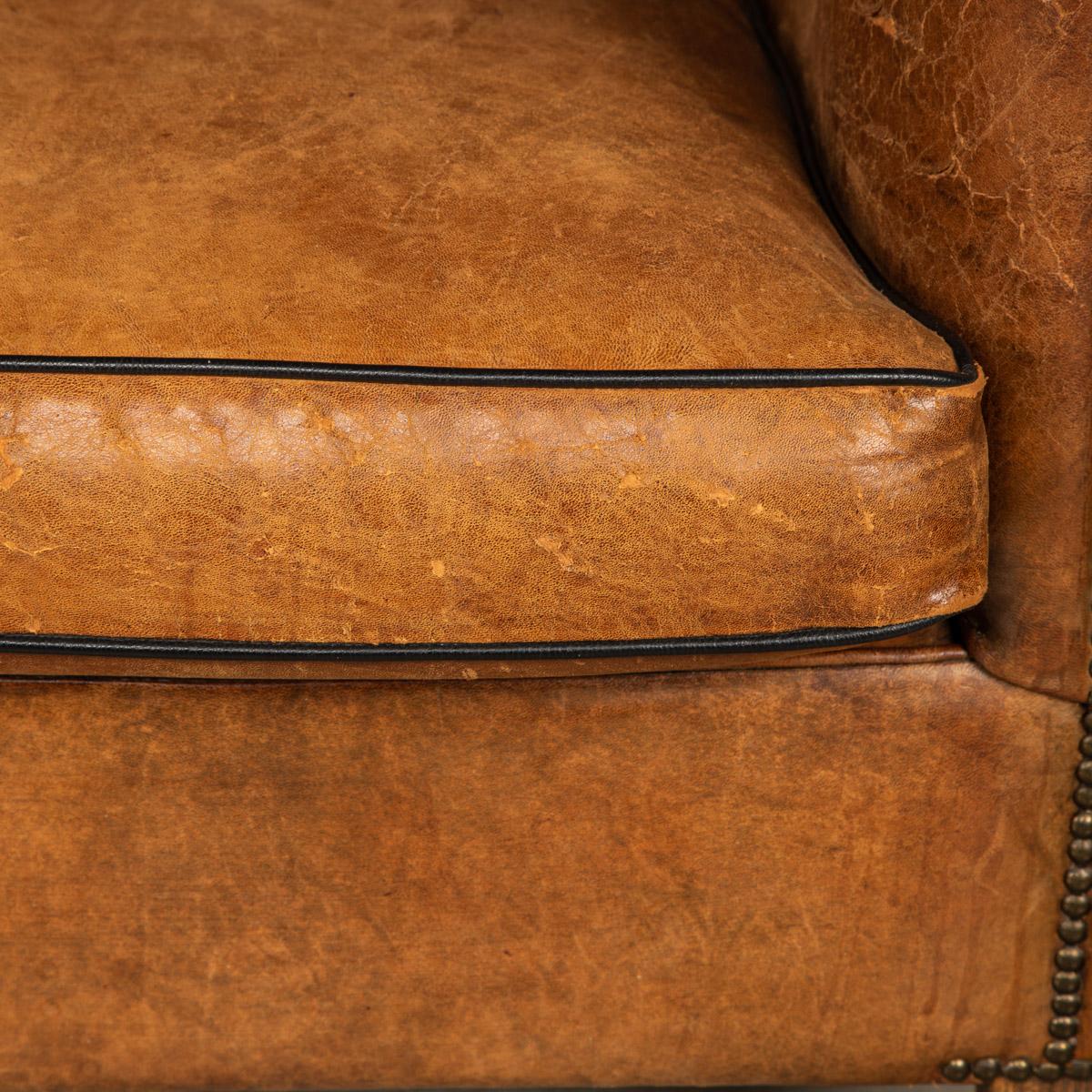 Late 20th Century Dutch Two Seater Sheepskin Leather Sofa For Sale 12