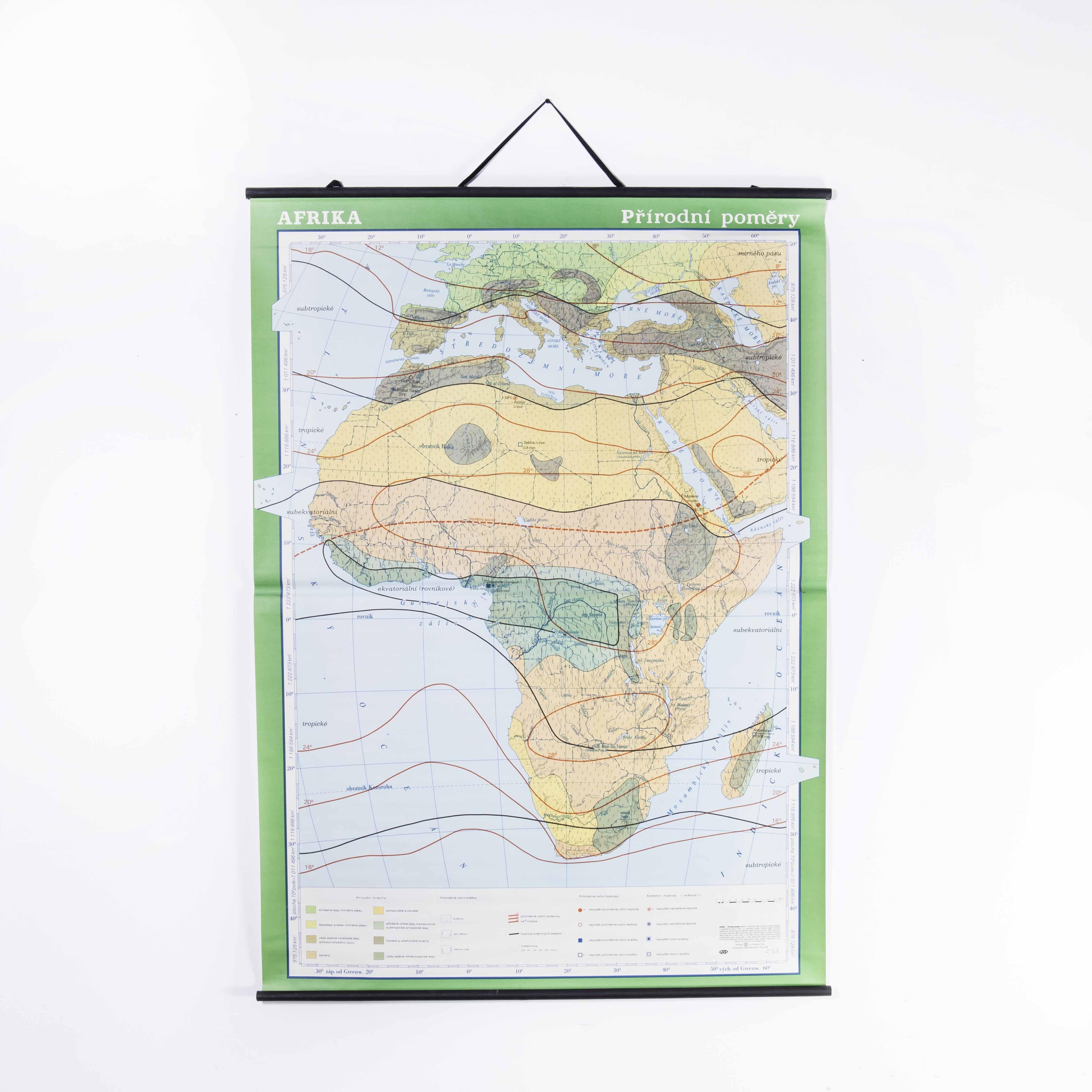 Late 20th Century Educational Geographic Map - African Climate For Sale 1