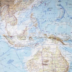 Mapa geográfico educativo de finales del siglo XX - Australasia