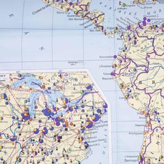 Finales Del Siglo XX Mapa Geográfico Educativo - Continente De Las Américas Industria