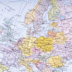 Late 20th Century Educational Geographic Map - European Countries (1728.14)