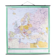 Late 20th Century Educational Geographic Map - European Countries