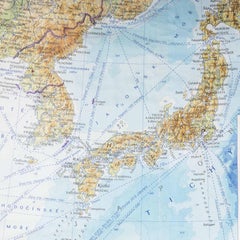 Mapa Geográfico Educativo de finales del siglo XX - Japón - Corea