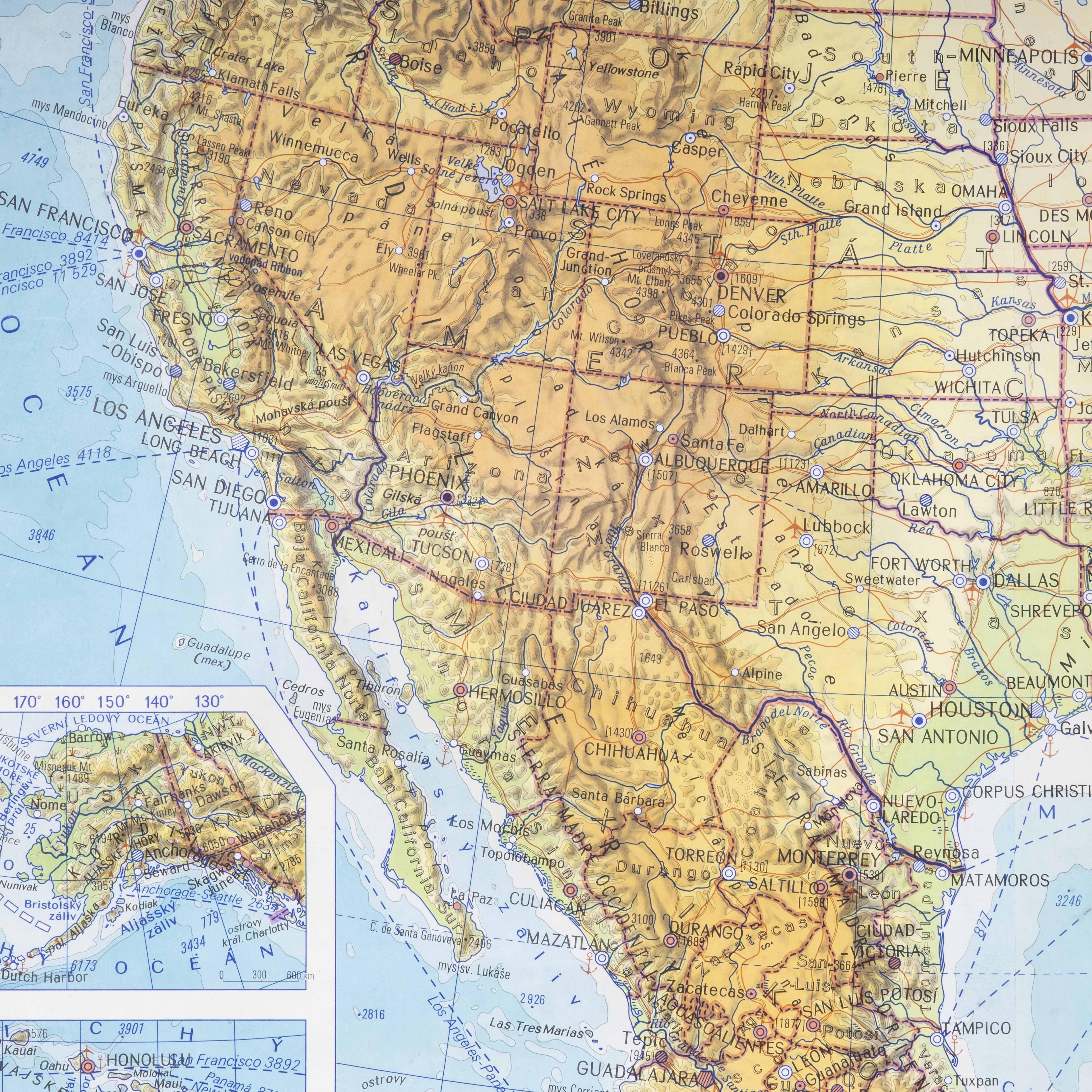 Geografische Bildungskarte des späten 20. Jahrhunderts - Topografie der USA
Geografische Bildungskarte des späten 20. Jahrhunderts - Topografie der USA. Qualitativ hochwertige, aufrollbare geografische Schulkarte aus der Tschechischen Republik. Die