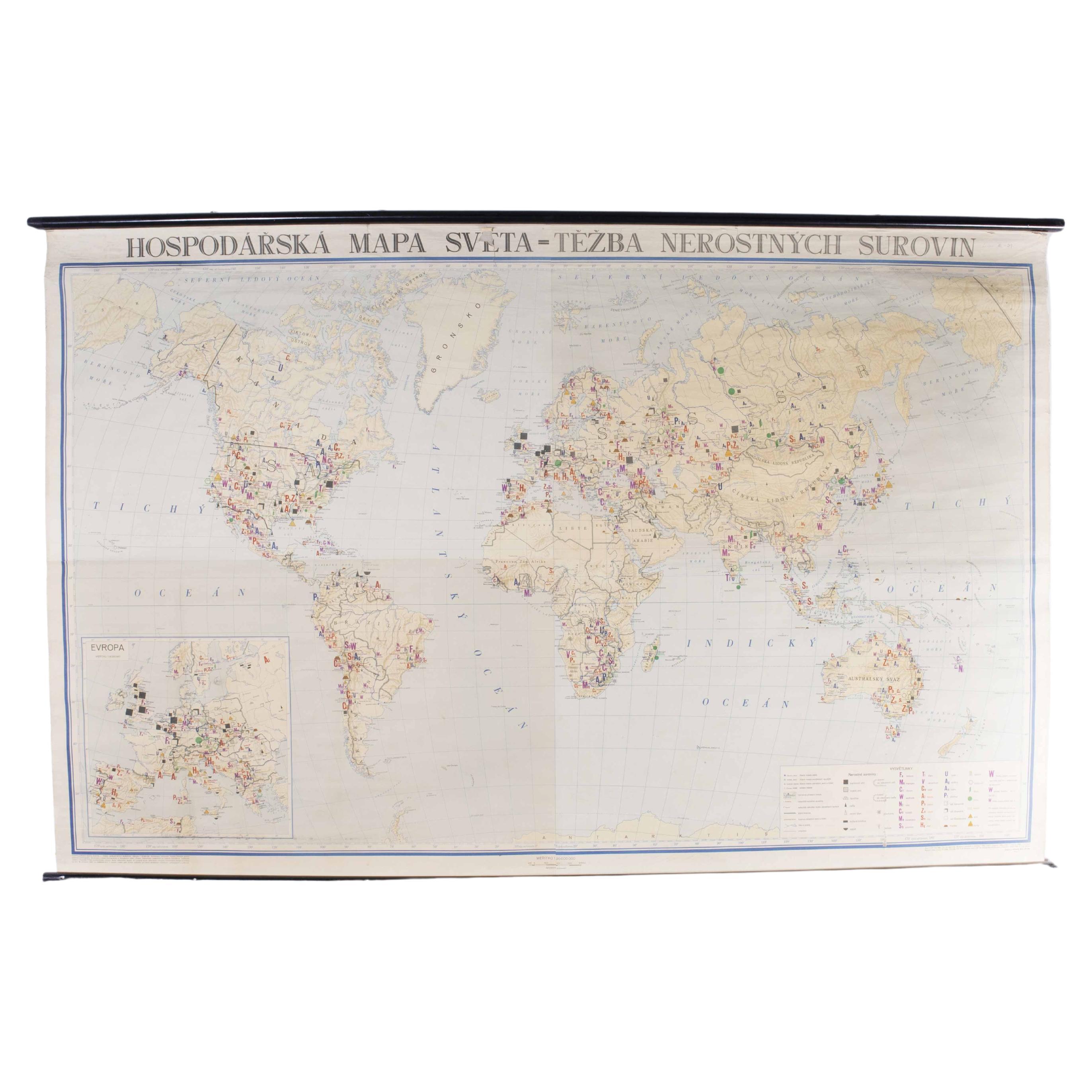 Late 20th Century Educational Geographic Map - Worlds Resources