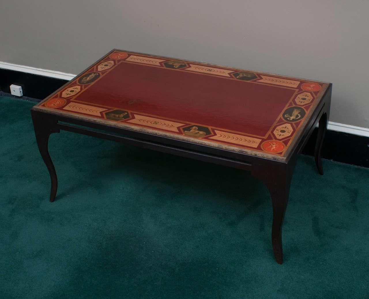 European Late 20th Century Egyptian Motif Coffee Table by Brunschwig & Fils For Sale