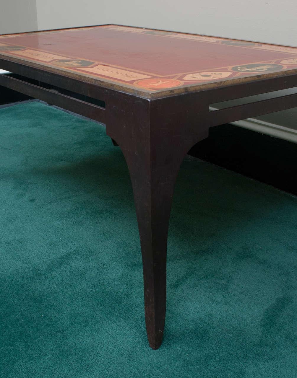 Painted Late 20th Century Egyptian Motif Coffee Table by Brunschwig & Fils For Sale