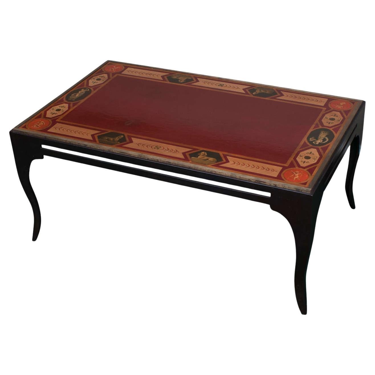 Late 20th Century Egyptian Motif Coffee Table by Brunschwig & Fils For Sale