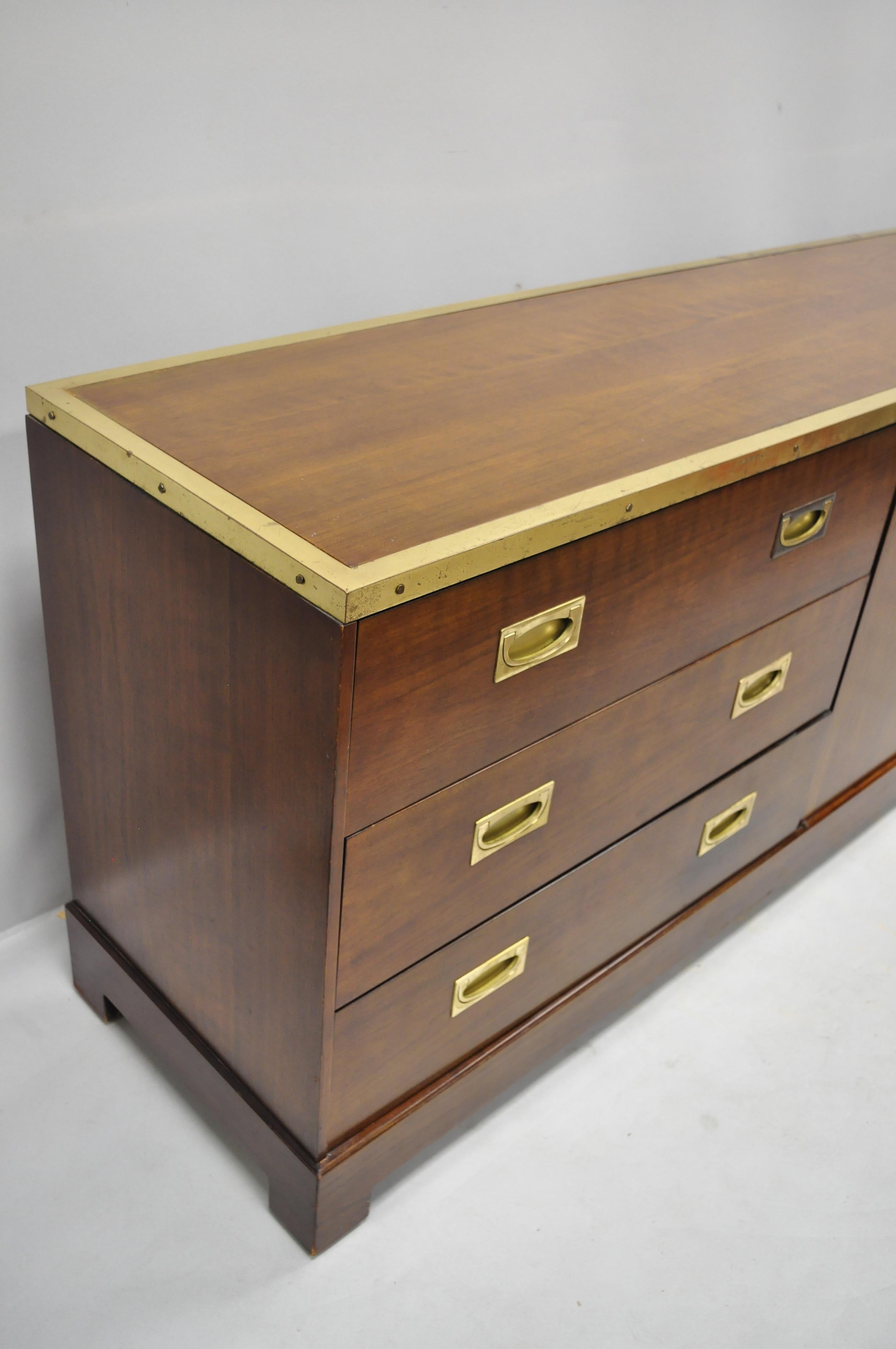 Directional Custom Collection Campaign Style Cherry & Brass Credenza Cabinet 5