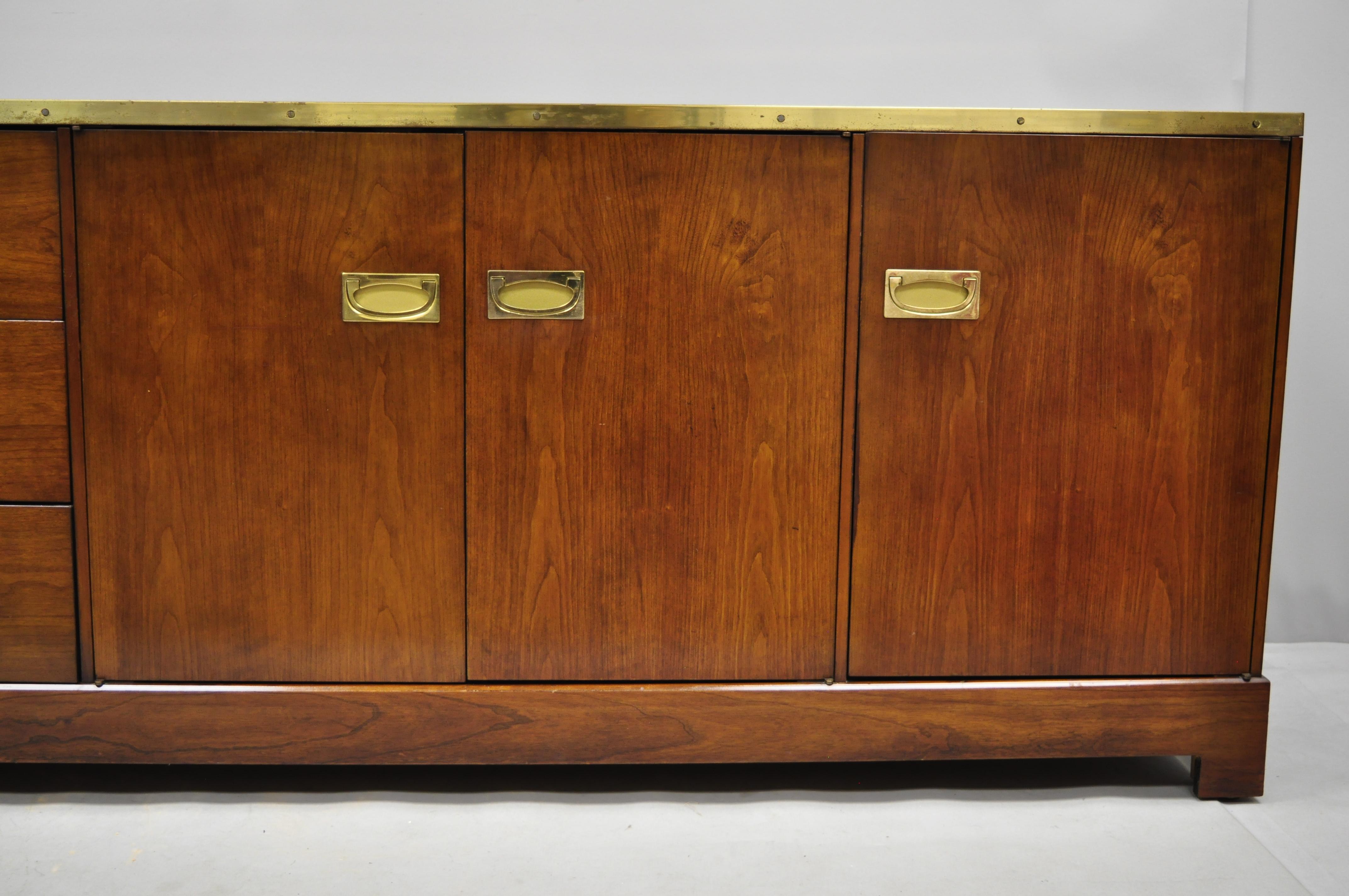 Directional Custom Collection Campaign Style Cherry & Brass Credenza Cabinet 2