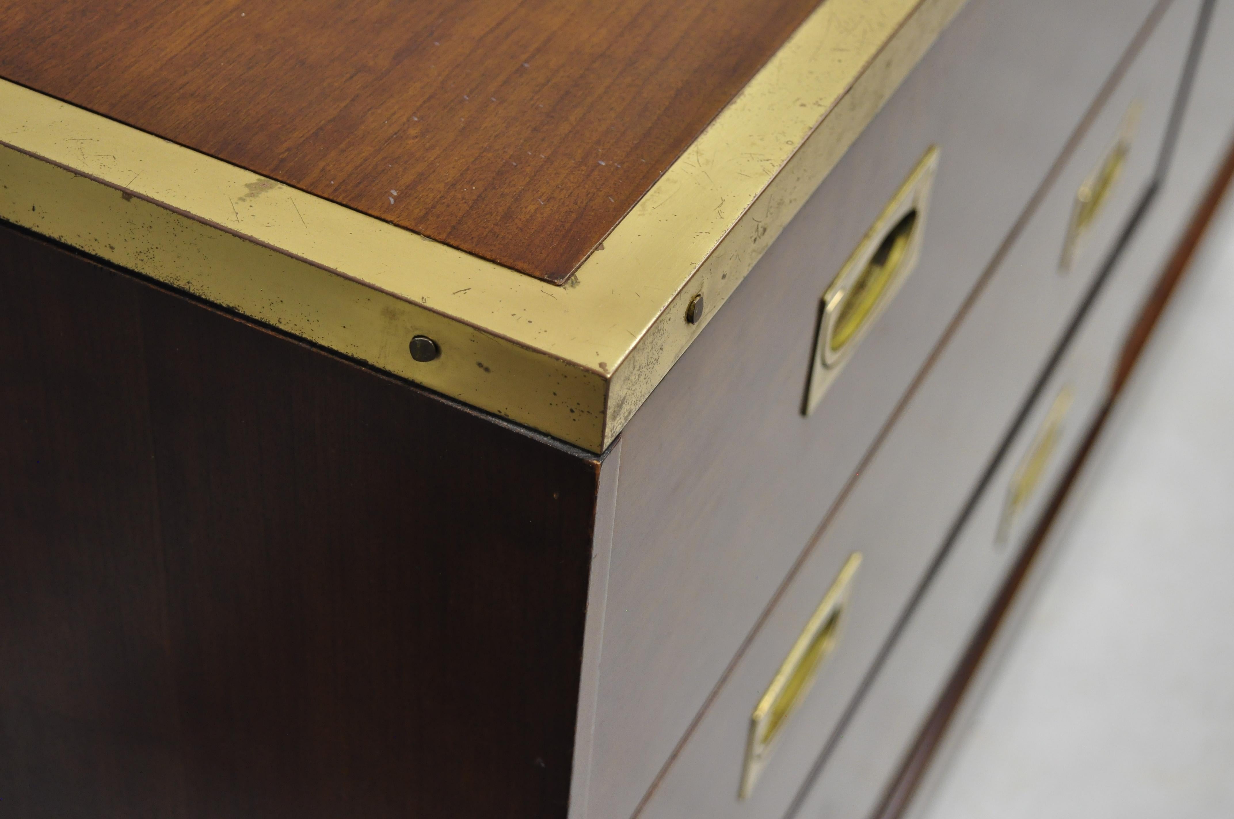 Directional Custom Collection Campaign Style Cherry & Brass Credenza Cabinet 4
