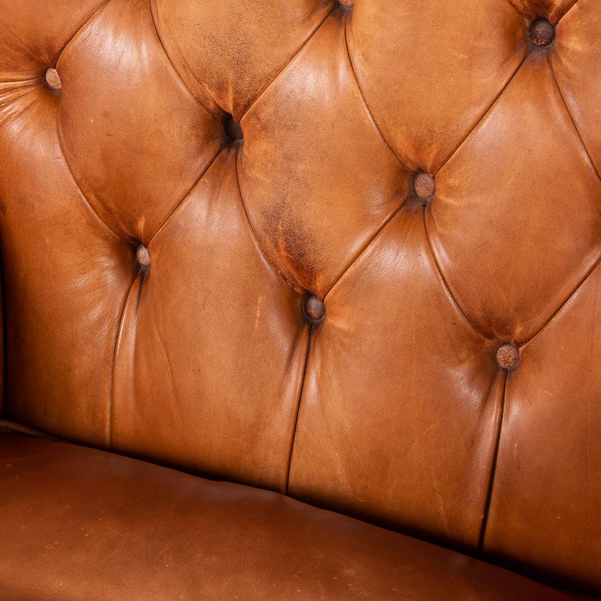 Late 20th Century English Leather Wing Back Chair, circa 1980 7