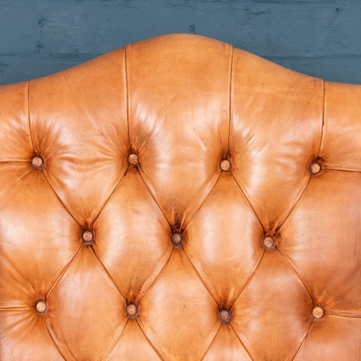 Late 20th Century English Leather Wing Back Chair, circa 1980 4