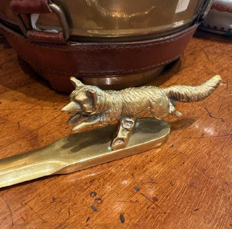 Late 20th Century English Solid Brass Fox Letter Opener For Sale 2