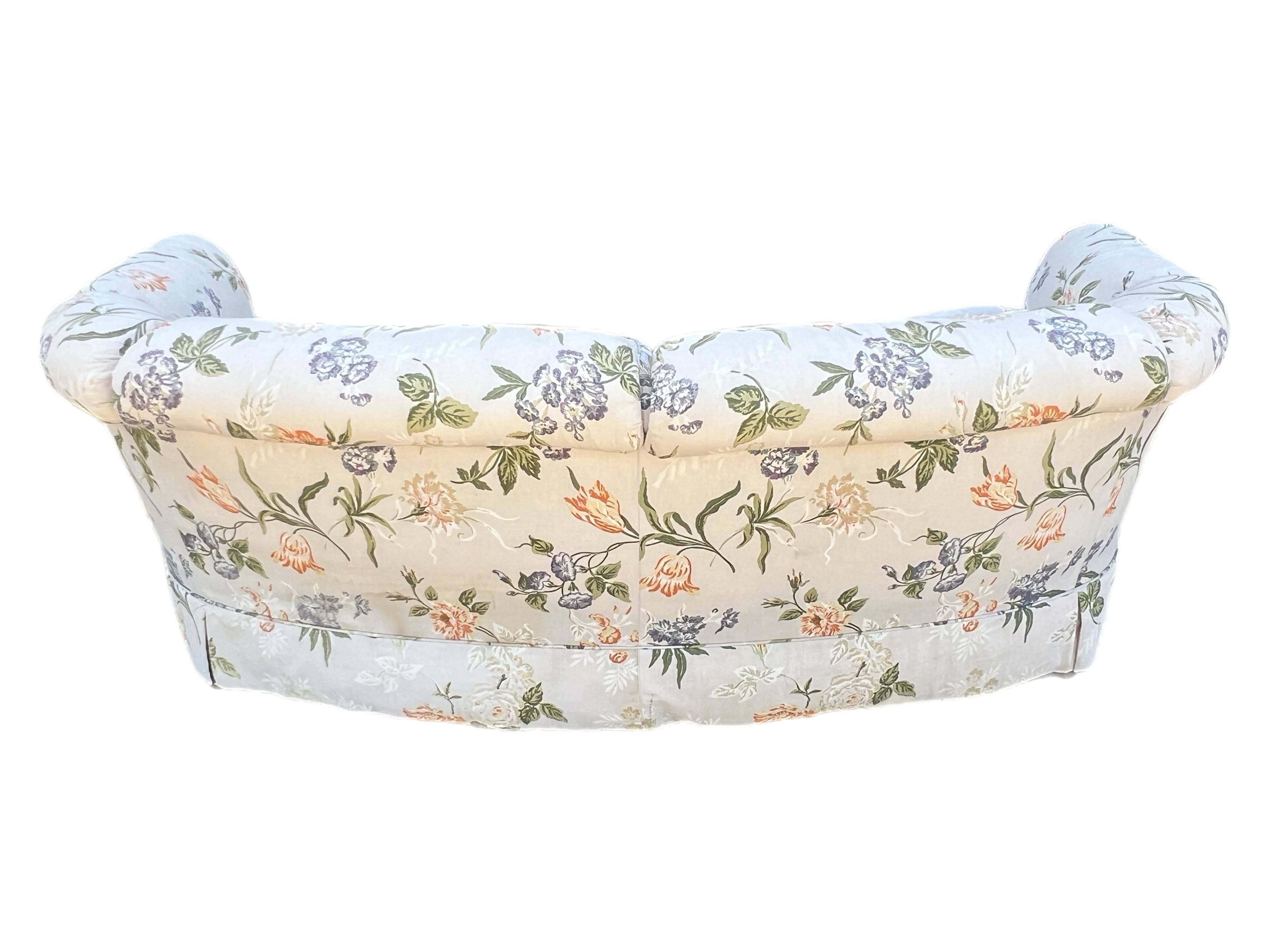 Late 20th Century Erwin-Lambeth Floral Curved Sofa 5