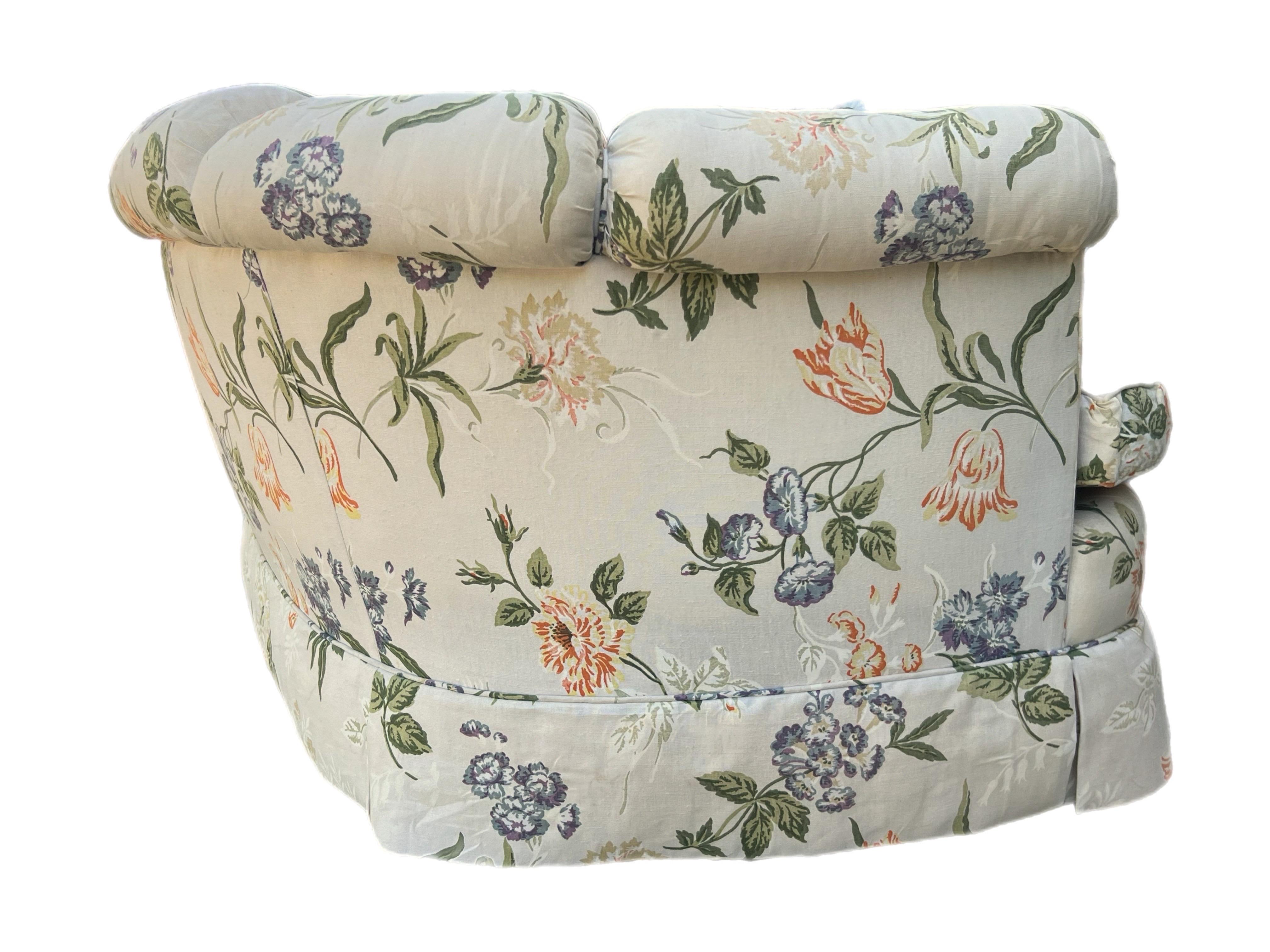 Late 20th Century Erwin-Lambeth Floral Curved Sofa 7