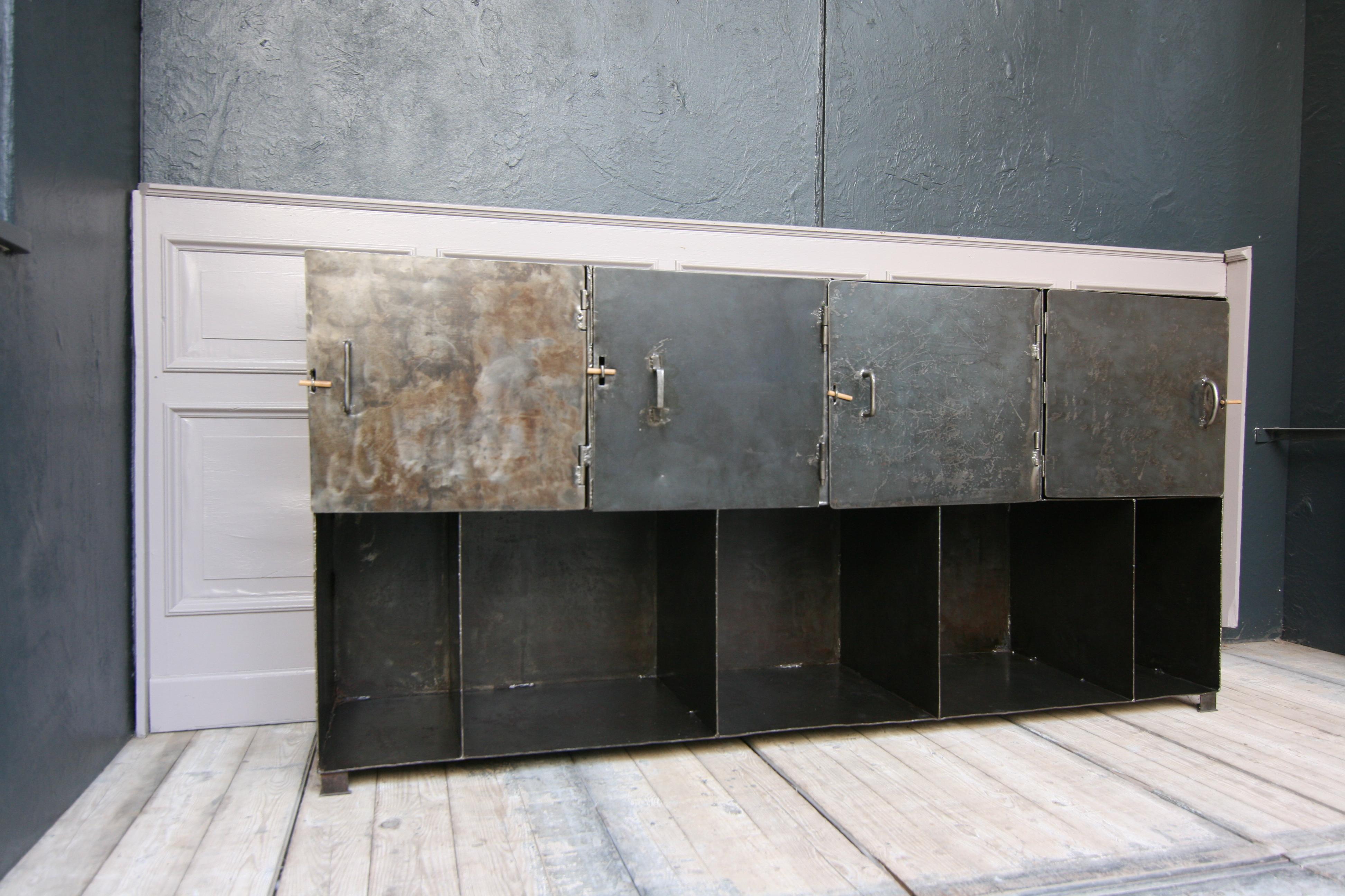 Late 20th Century European Industrial Metal Sideboard or Shelf In Good Condition In Dusseldorf, DE