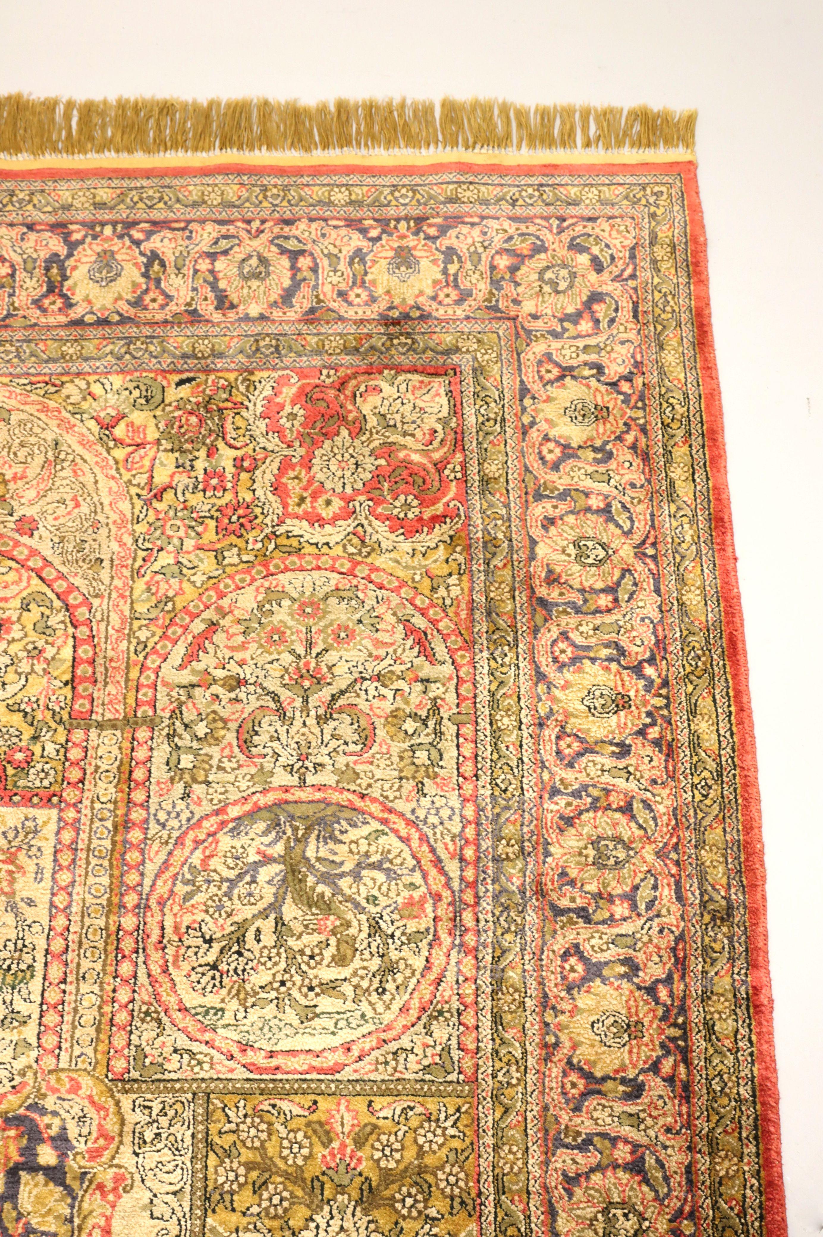 Other Late 20th Century Fine Hand Knotted Silk Oriental 5 x 9 Area Rug For Sale